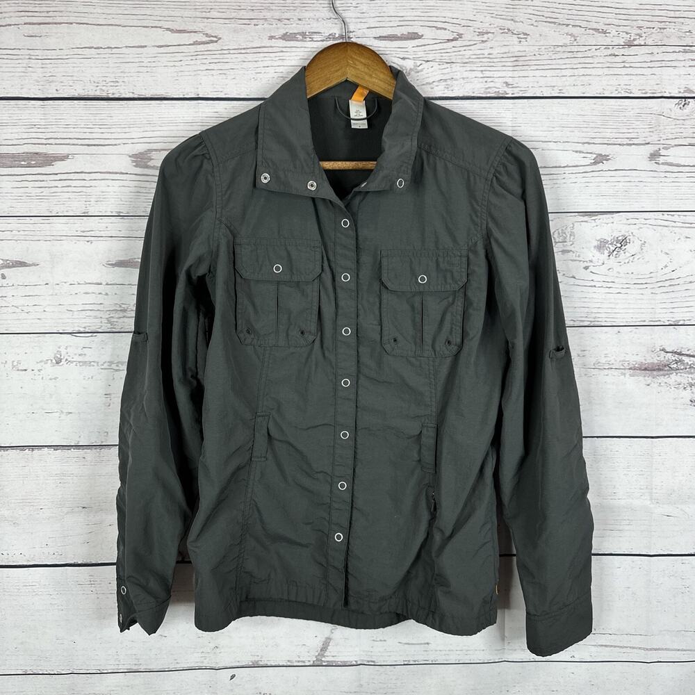 Lucy Shirt Top Womens Small Gray Nylon‎ Vented Hiking Outdoor Active Stretch